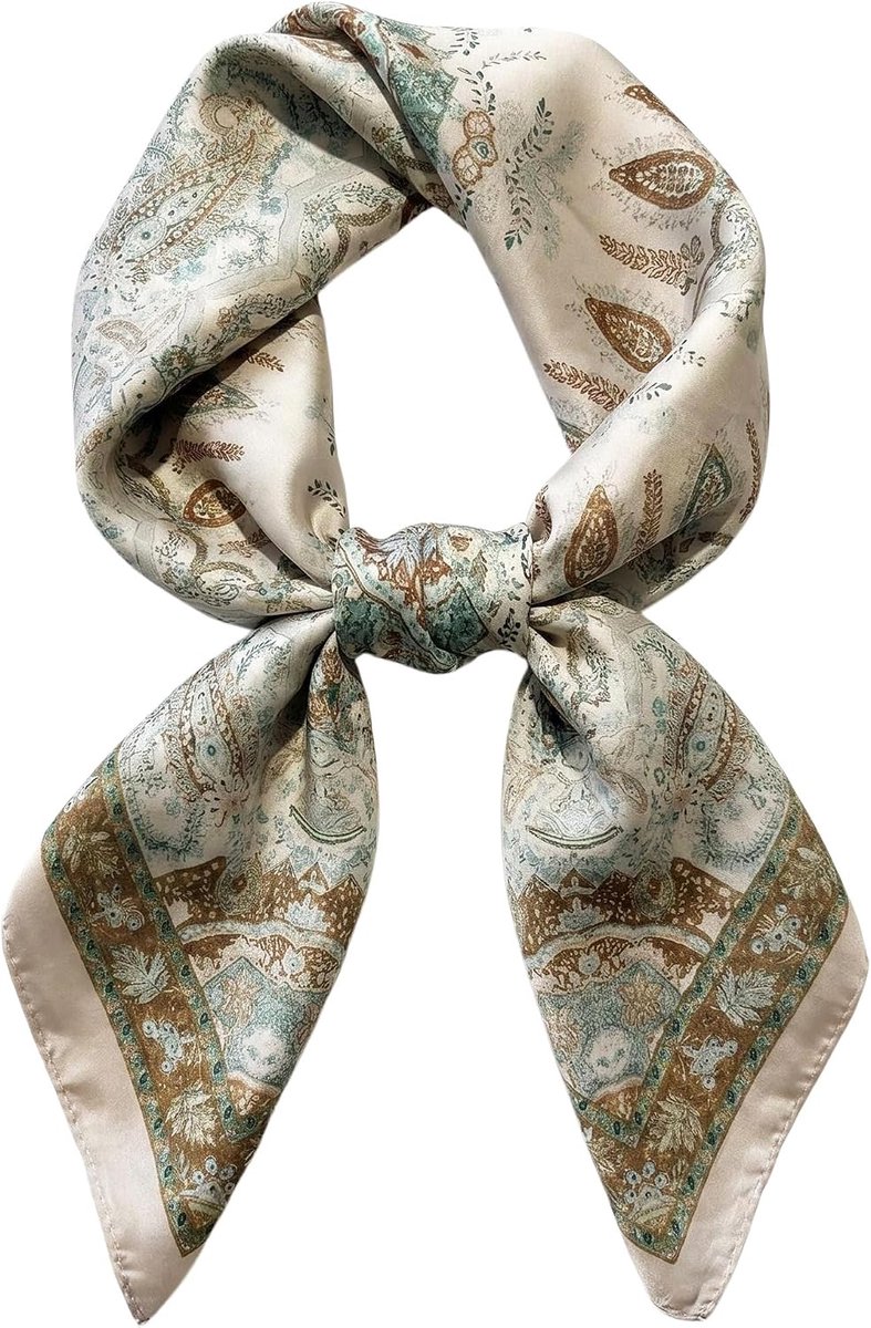 Brown Bandana Ladies, Headscarf Ladies Summer Silk Scarf Neckerchief Ladies Cloth Hair Bandana Ladies, Silk Scarf 70x70 - ShopVlot
