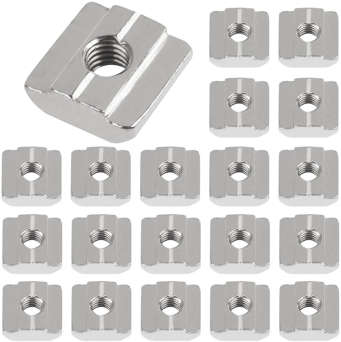 20 Pcs Groove Nuts 8 Type B M6 Carbon Steel T-Groove Stone Set for Aluminium Profile Series 30 - ShopVlot