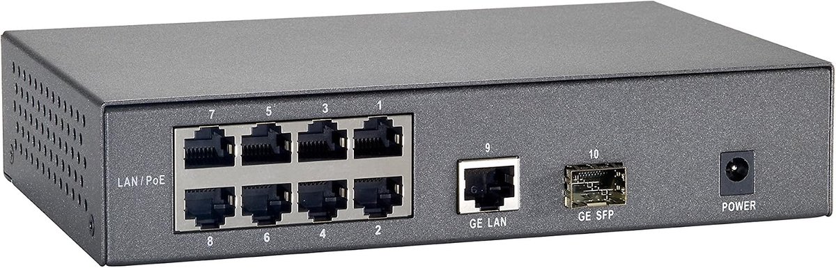 Switch LevelOne 10x FE PoE, GB RJ45, GB 4K 9 PoE Outp 65 W - ShopVlot
