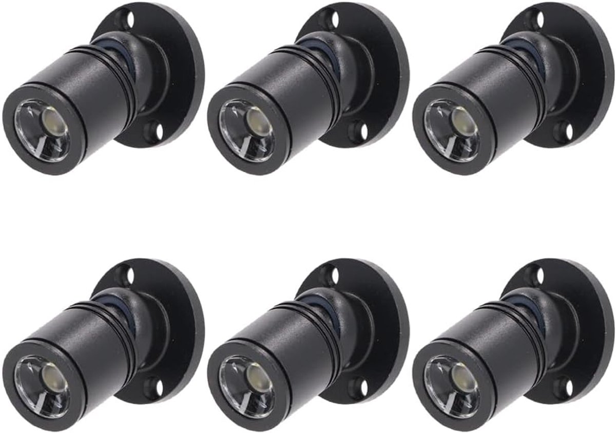 Dimmable Mini LED Spotlights, 12 V, 1.5 W, 3000 K, Warm Light, Adjustable Lighting with Dimmer for Displays, Black - ShopVlot