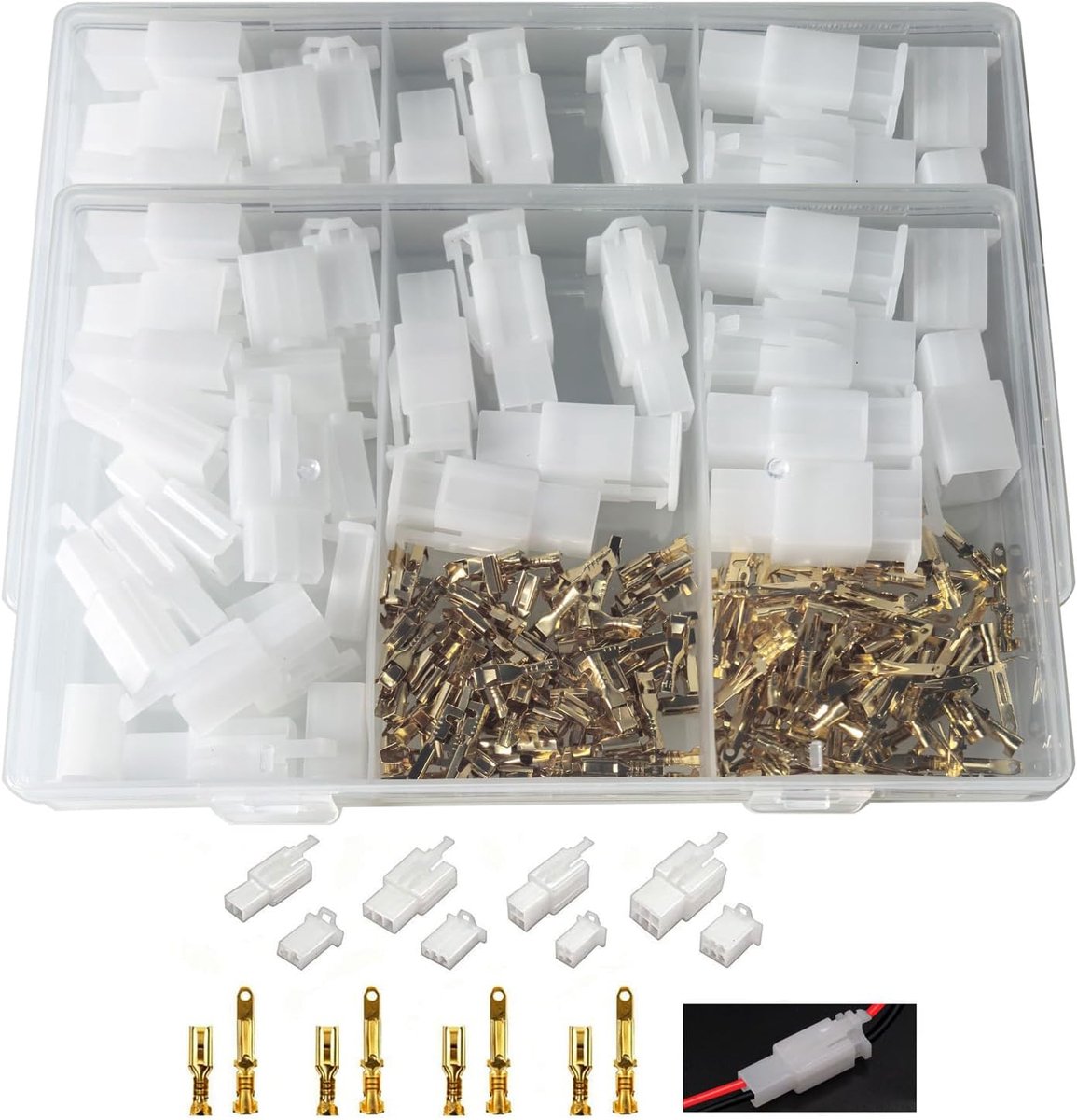 GTIWUNG 400 stuks 2,8 mm pitch elektrische kabel connectorset, 2 3 4 6 pins mannelijk vrouwelijk stekker behuizing en - ShopVlot
