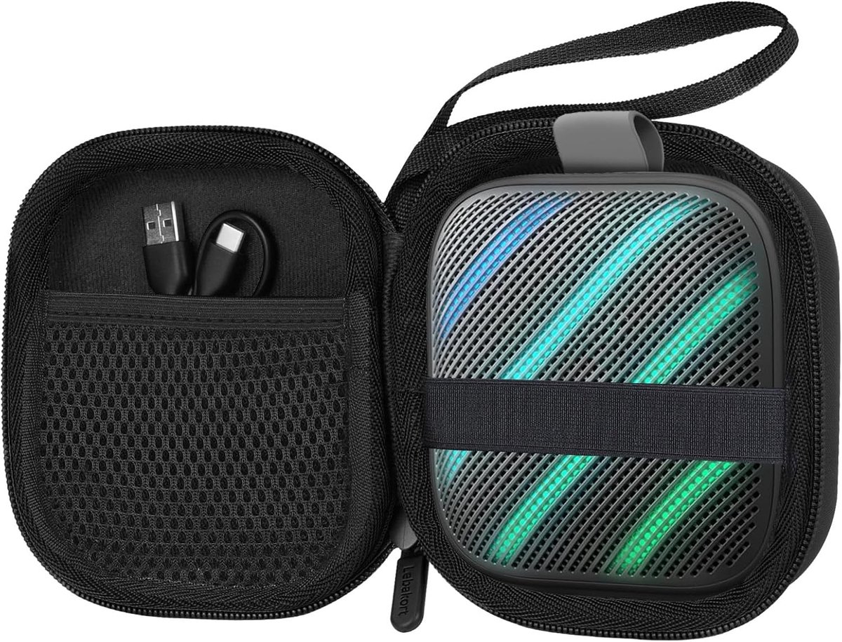 Lebakort Harde Hoes Compatibel met Soundcore Boom Go 3i draagbare luidspreker (Zwart) - ShopVlot