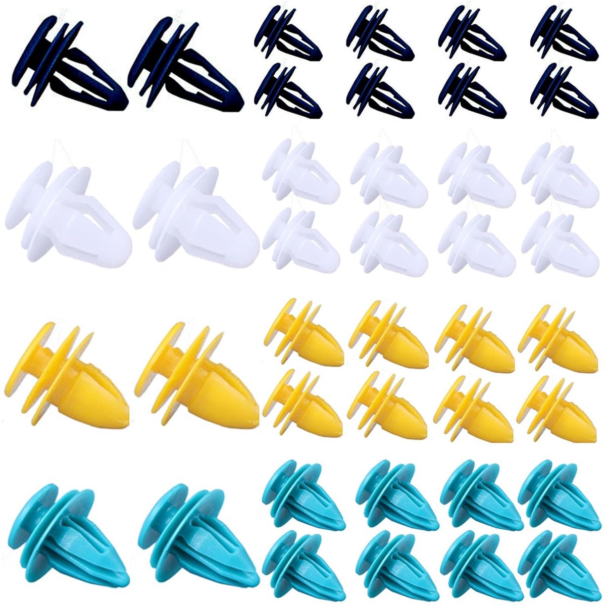 Bevestigingsclips voor auto 60 stuks - diverse maten 8-10 mm - POM-kunststof - ideaal voor deurpanelen - ShopVlot
