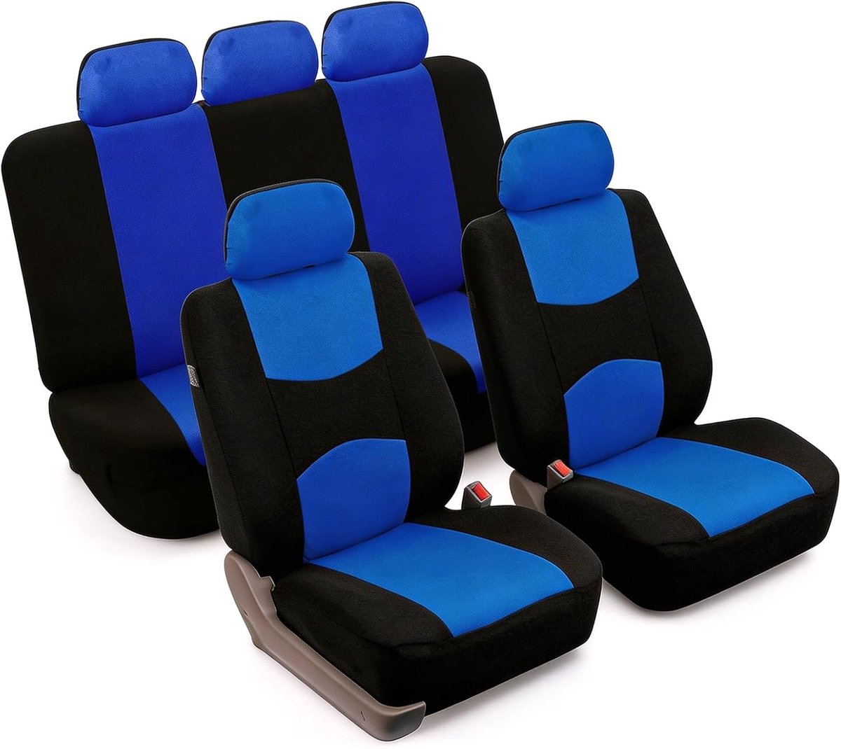 Autozithoezen 5-zitplaatsen - Ademend en comfortabel - Blauwe beschermhoezen - Bescherming tegen vuil - ShopVlot