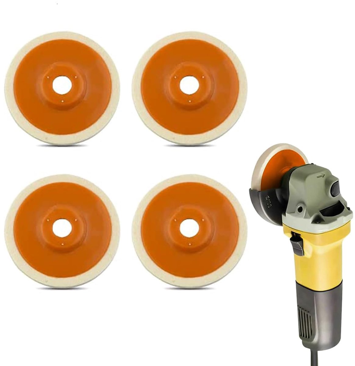 4pcs Wool Polishing Attachments Angle Grinder 125mm Polishing Disc Angle Grinder, for Polishing Discs for Drilling - ShopVlot