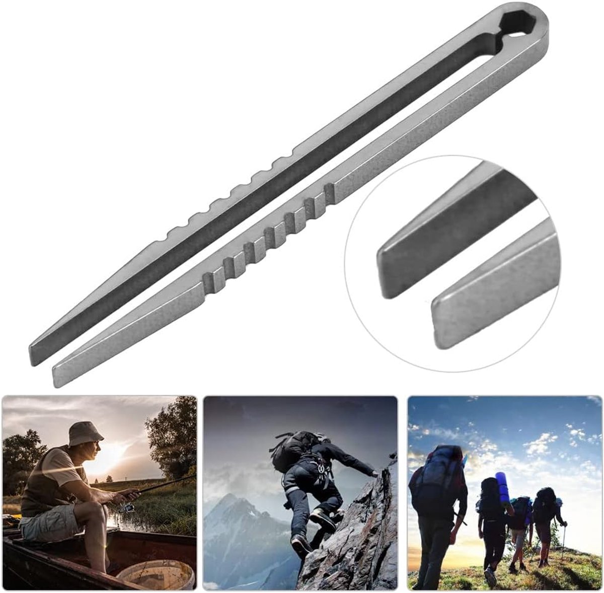 Watris Veiyi Mini Tweezers, EDC Titanium Tweezers, Portable Outdoor Tweezers, Multifunctional, with Non-Slip Handle - ShopVlot