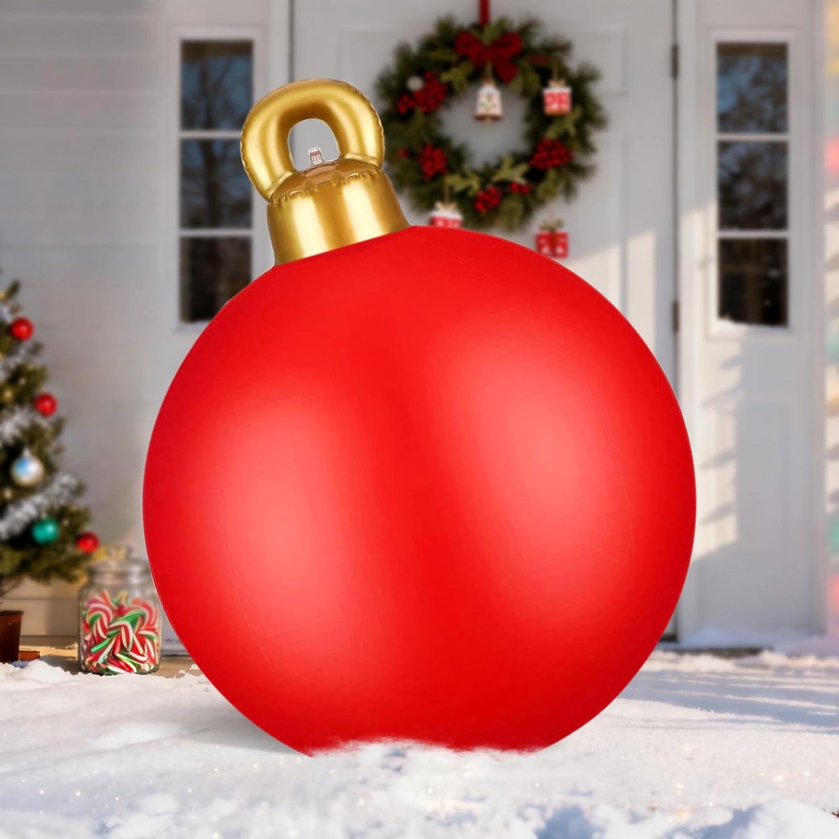 Large Inflatable Christmas Baubles Large Inflatable PVC Large Inflatable Christmas Baubles for Outdoor Garden Lawn - ShopVlot