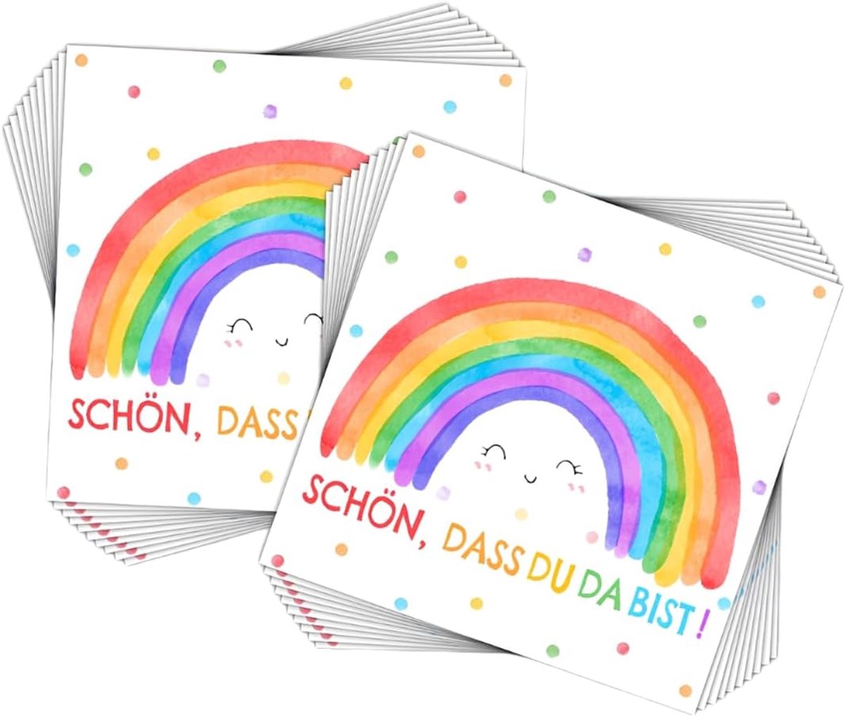 20 stuks regenboogservetten, eerste schooldag, kinderverjaardag, mooi dat je er bijt, kleurrijke papieren servetten - ShopVlot