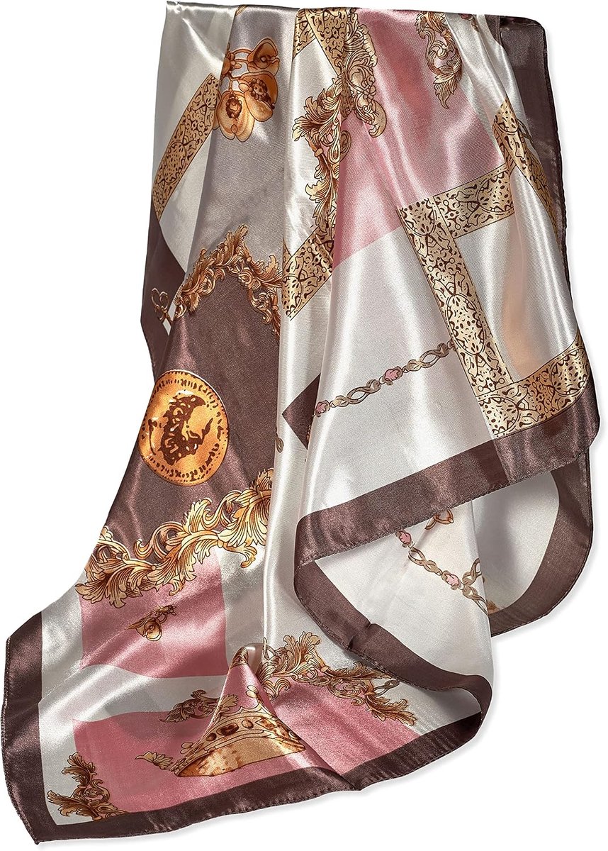 Women's Silk Scarf Elegant 90 x 90 cm Silk Scarf for Hair Neckerchief Elegant Satin Scarf Neckerchief Bandana Headscarf - ShopVlot