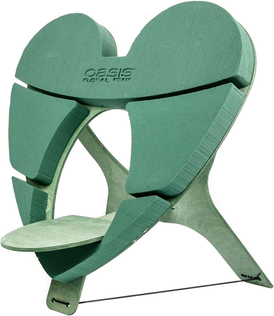 FLOWERBOX Oasis Bioline Foam Small Urn Heart 46 cm Stitch Mass Insert Sponge - with Adhesive Tape for 1/2 Brick - ShopVlot