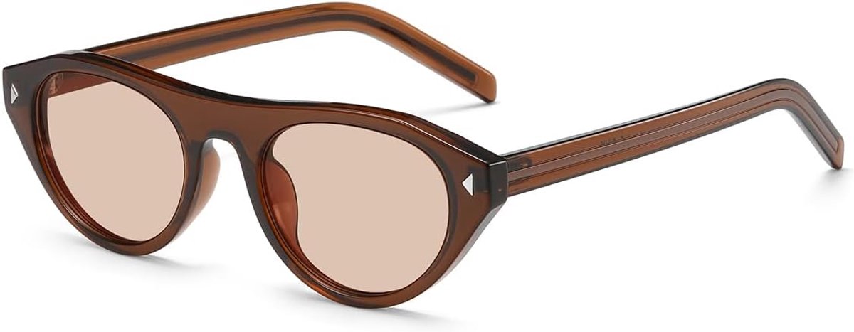 kimorn Retro kattenogen zonnebril voor vrouwen klein gezicht ovale zonnebril vintage jaren 90 smal frame bril met - ShopVlot