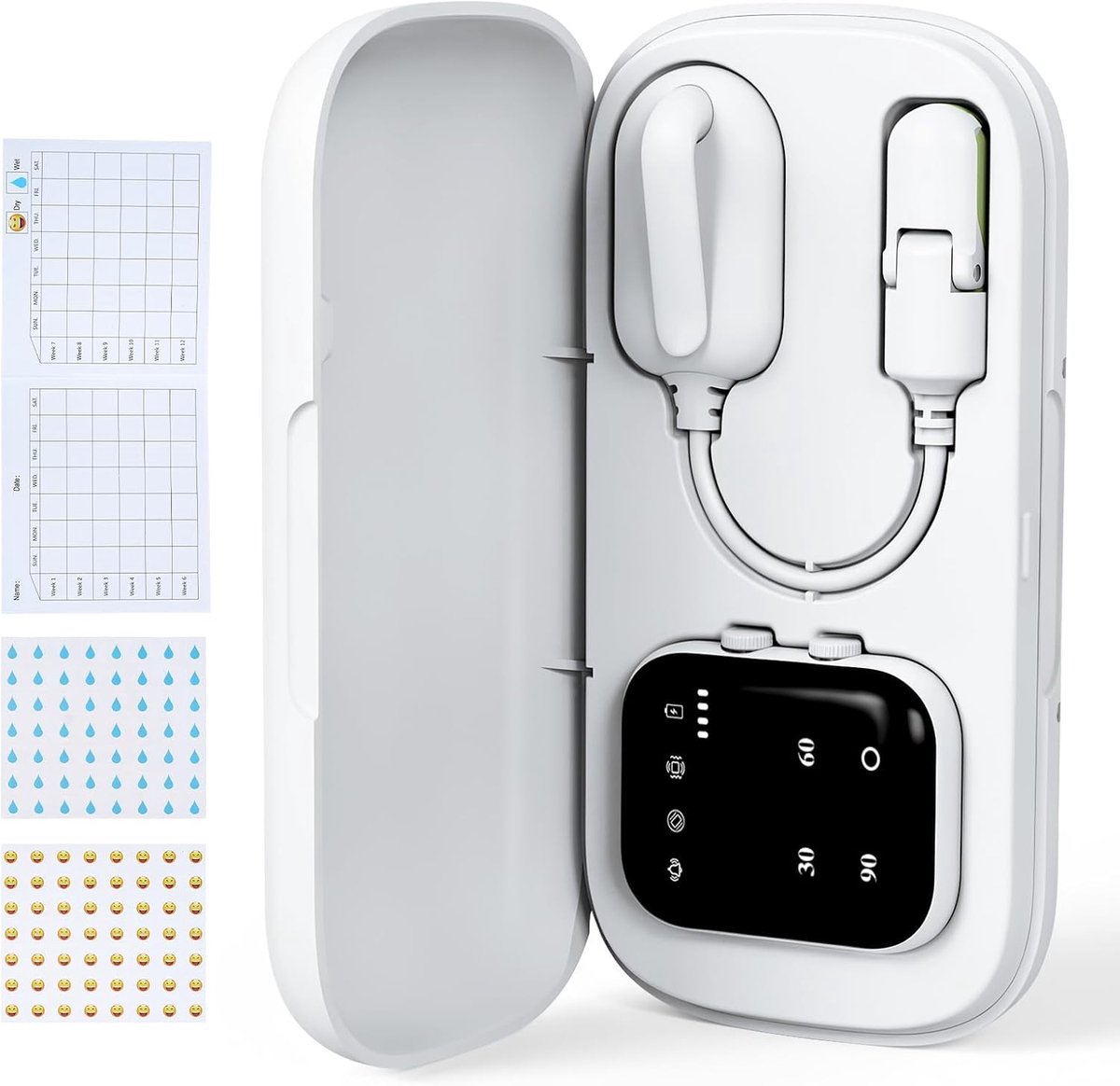 Draadloos Plasalarm voor Kinderen & Ouderen, USB-C Oplaadbaar Bedwateralarm met 3 Herinneringsmodi, Potjesalarm met - ShopVlot
