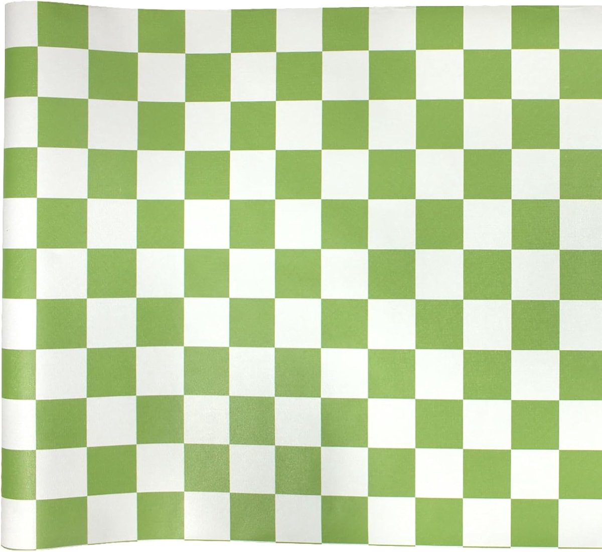 Zelfklevend behang, groen en wit, mozaïek, geruit, peel-and-sticker, wandbekleding, 44,5 x 500 cm, geometrisch behang - ShopVlot