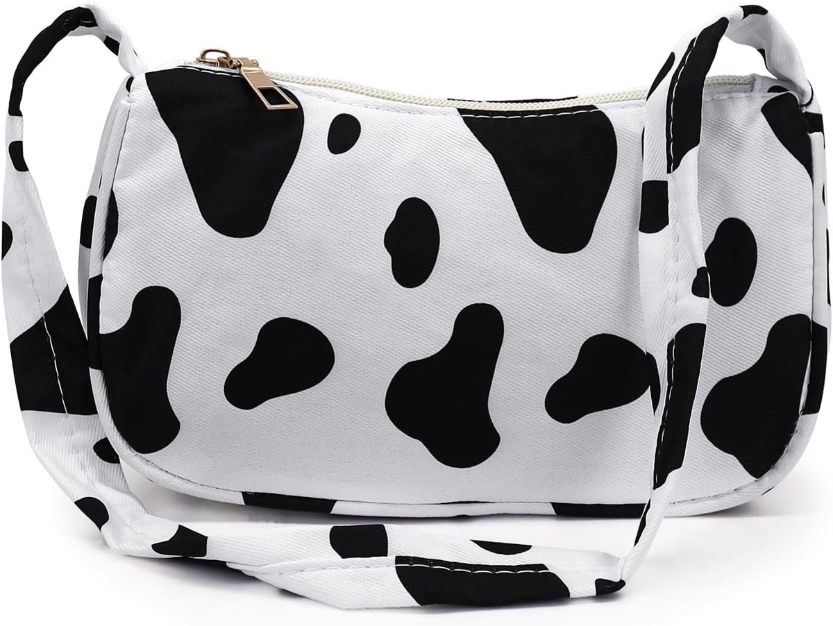 Schoudertas dames - nylon - koeienpatroon met zebraprinten - ideaal voor uitjes - ShopVlot