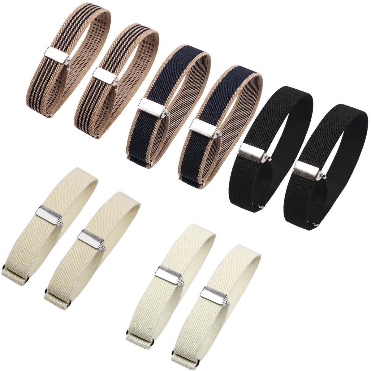 Solidchoice - 5 Pairs Elastische Mouwgarters voor Mannen, Antislip Ontwerp