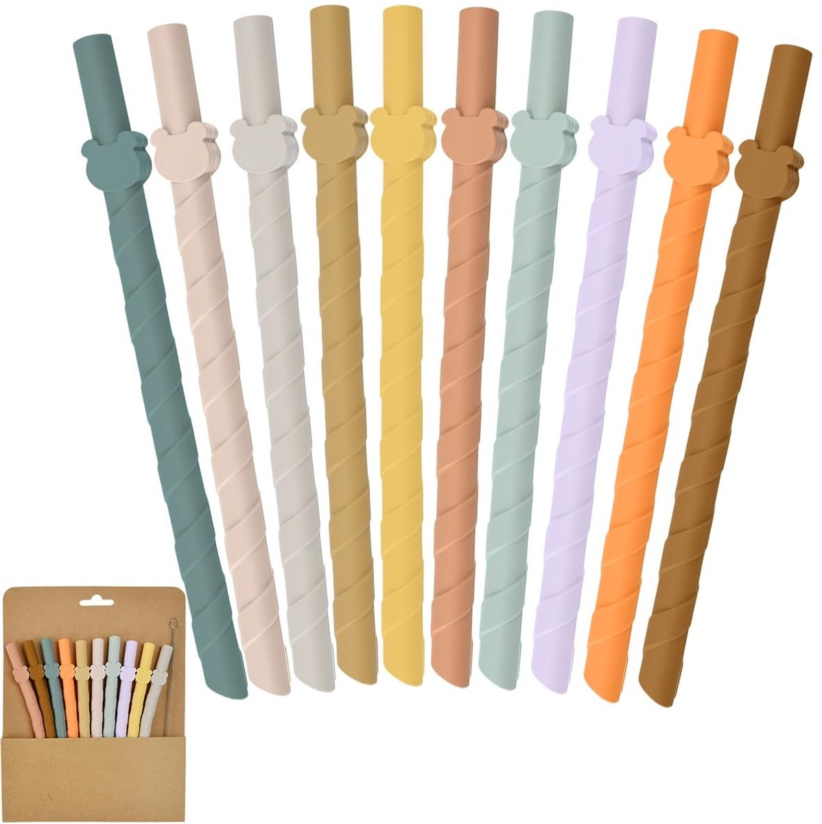 Solidchoice - Herbruikbare Siliconen Rietjes Set van 10