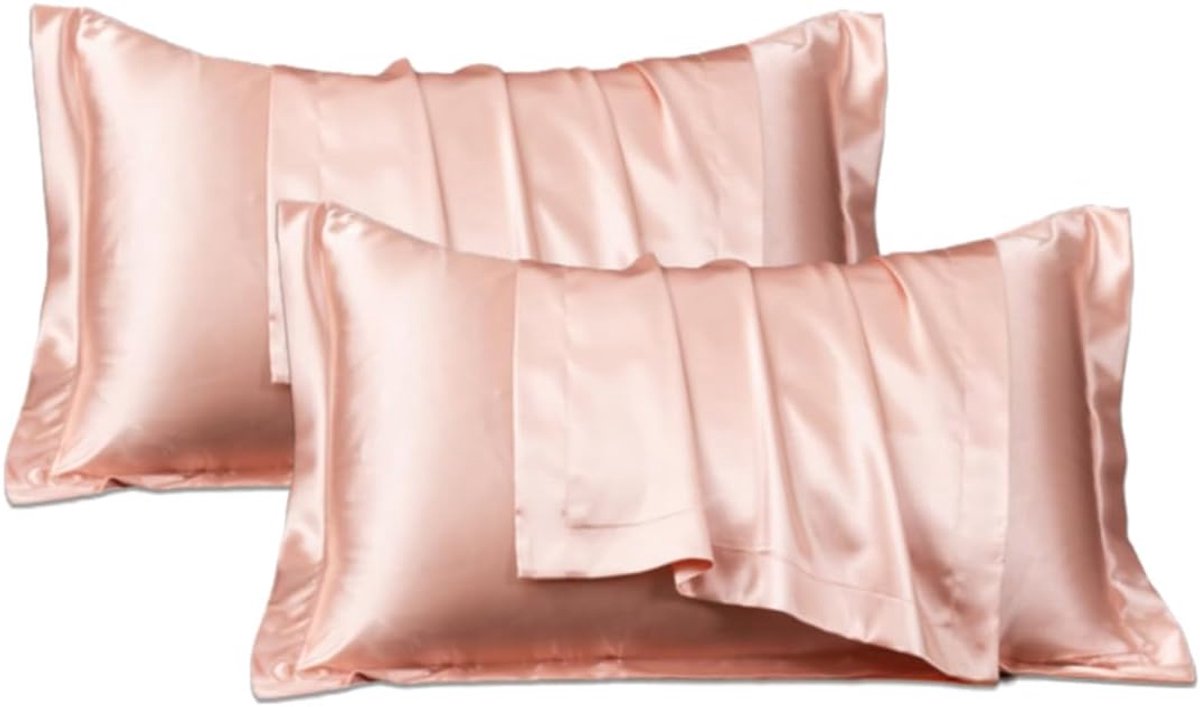 Satin kussensloop set van 2 - 53 x 78 cm - hypoallergeen - ideaal voor haar en huid - ShopVlot