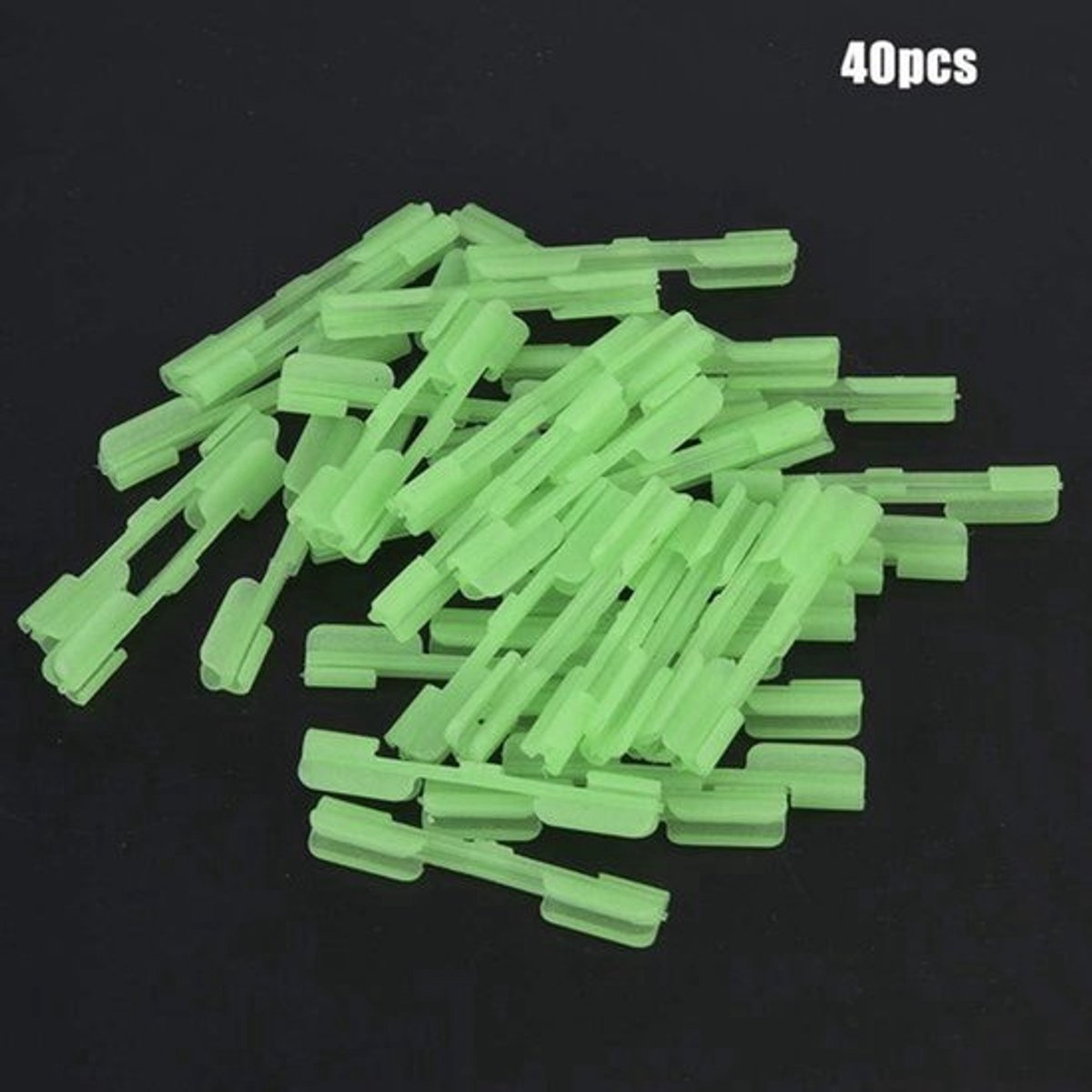 40 STKS Vissen Licht Stok Clips Nachtvissen Clip Op Fluorescerende Glow Sticks Draagbare Lichtstick Clip Houder Visgerei Accessoire