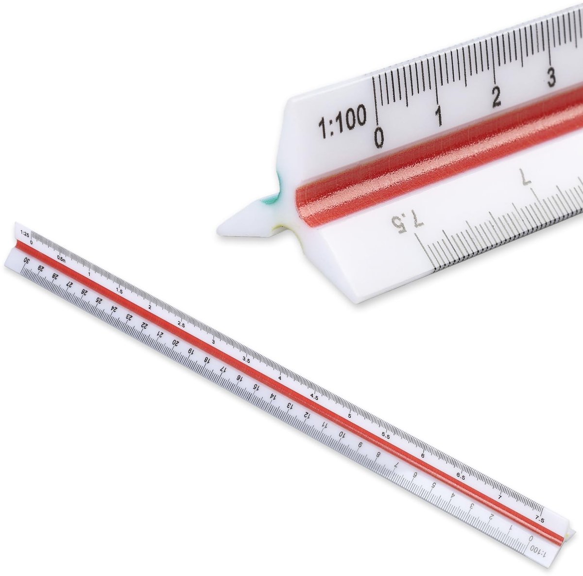 Solidchoice - 30 cm Architecten Liniaal met Driehoeksvorm en Metingen