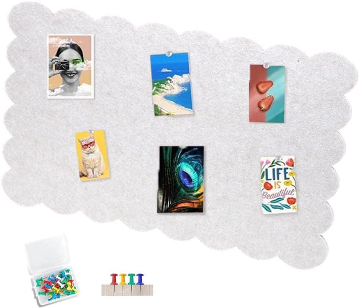 Felt pin board 60 x 40 cm - zelfklevend - decoratief vilt - ideaal voor foto's en herinneringen - ShopVlot