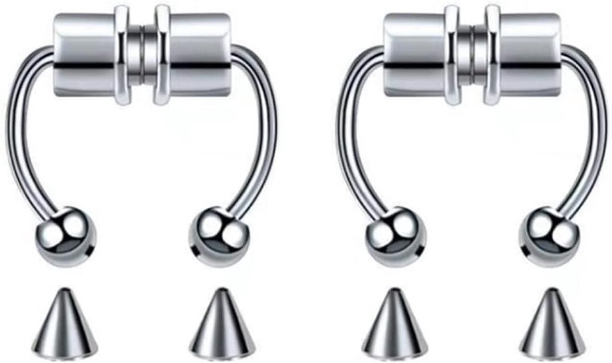 Neusring magnetisch - Rvs hoefvorm - Herbruikbaar - Perfect voor niet-piercings - ShopVlot
