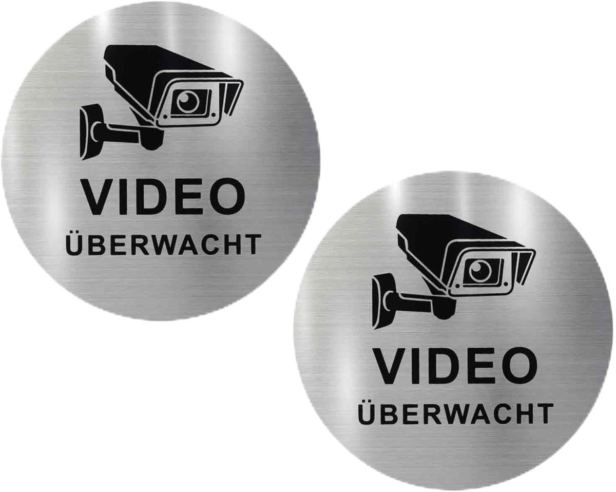 Solidchoice - 2 Stuks Video Bewakingsstickers voor Extra Beveiliging