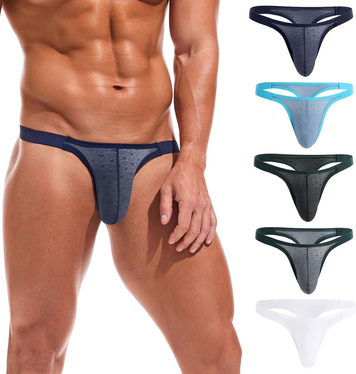 Thong ondergoed heren - gestreept - lage taille - elastische tailleband voor optimaal comfort - ShopVlot