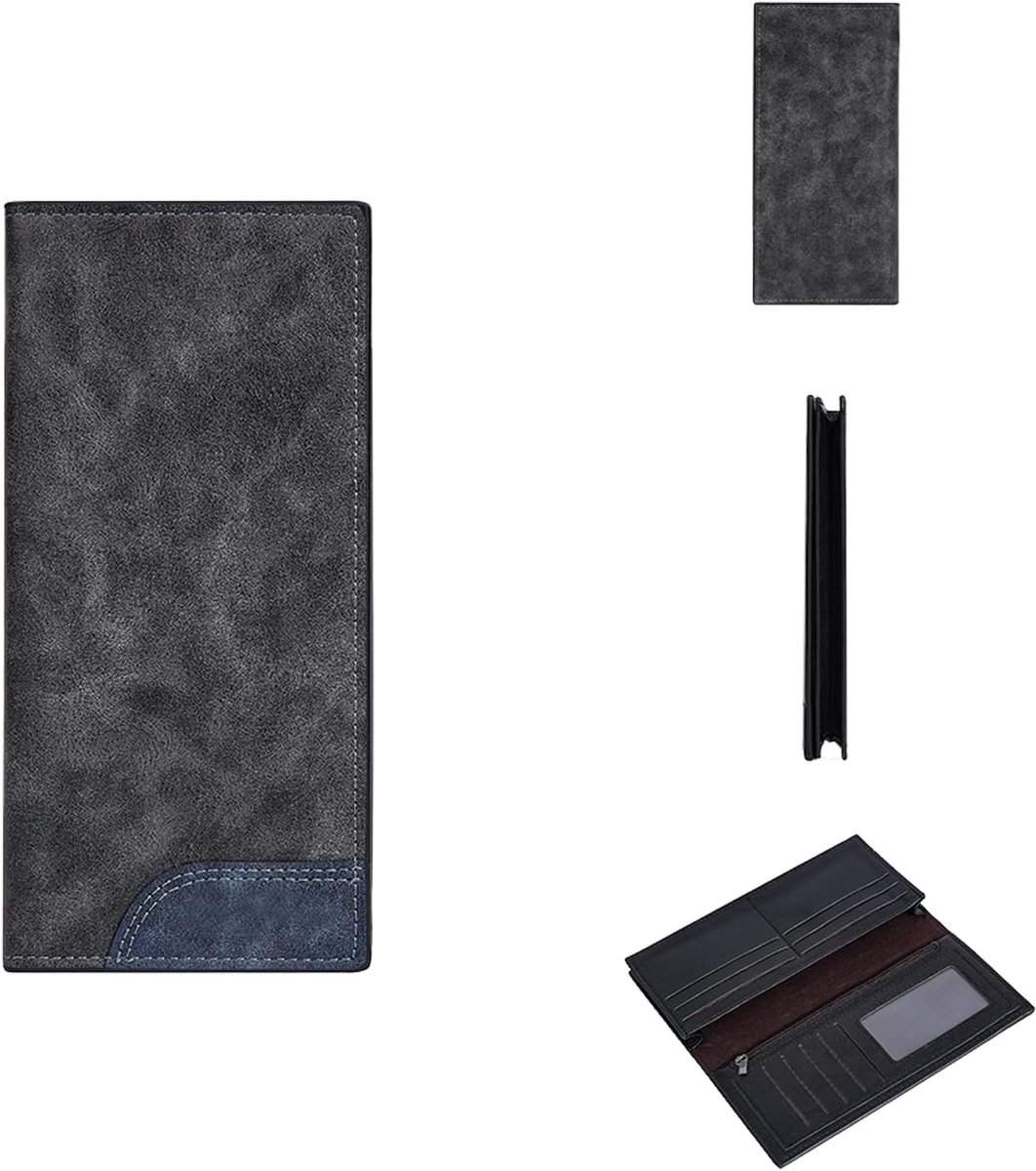Heren Lange Leren Portemonnee Groot - Zwart Volnerfleer - RFID Bescherming - Perfect voor Organisatie - ShopVlot