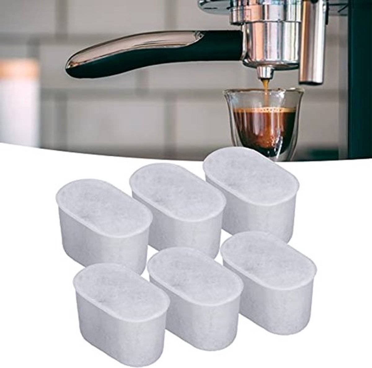 Dailygoods- Koffiezetapparaat - Actieve Koolstof Waterfilter - 6-delige Set - Vervangingsfilter - Eenvoudig te Installeren - Duurzaam Materiaal - Koffiefilter