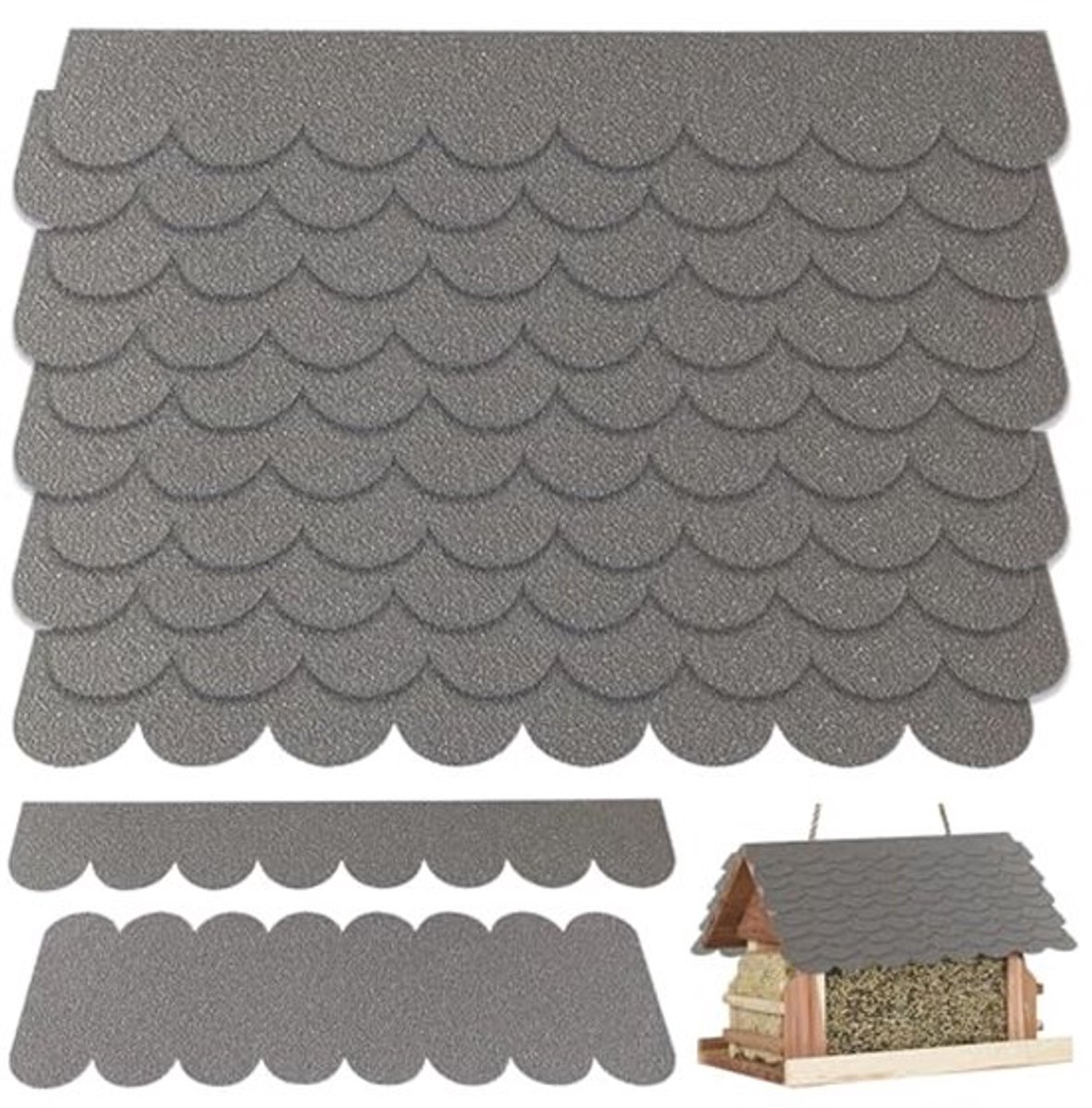 Dakbedekking voor Vogelhuis, 53 Stukken Zelfklevende Dakbedekking Shingles Mini Dakshingles met 2mm Hechting, Waterdichte Dakshingles voor Vogelhuis, voor Nestkast, Konijnenhok, Insectenhotel