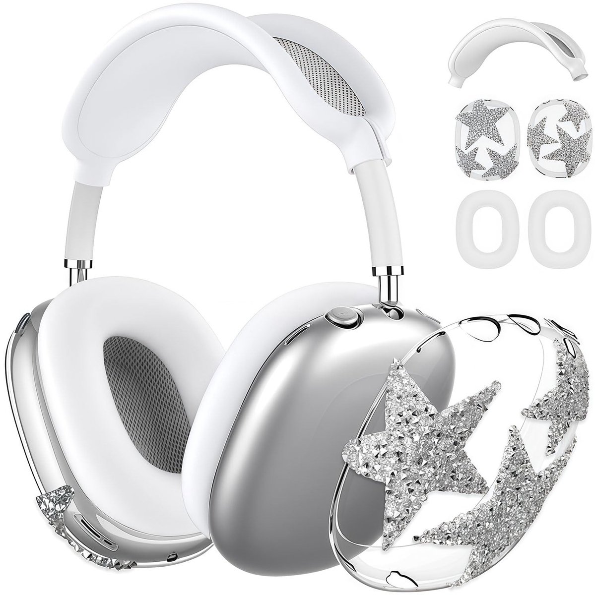 Solidchoice - 3-in-1 Bling Case voor AirPods Max met Glitters