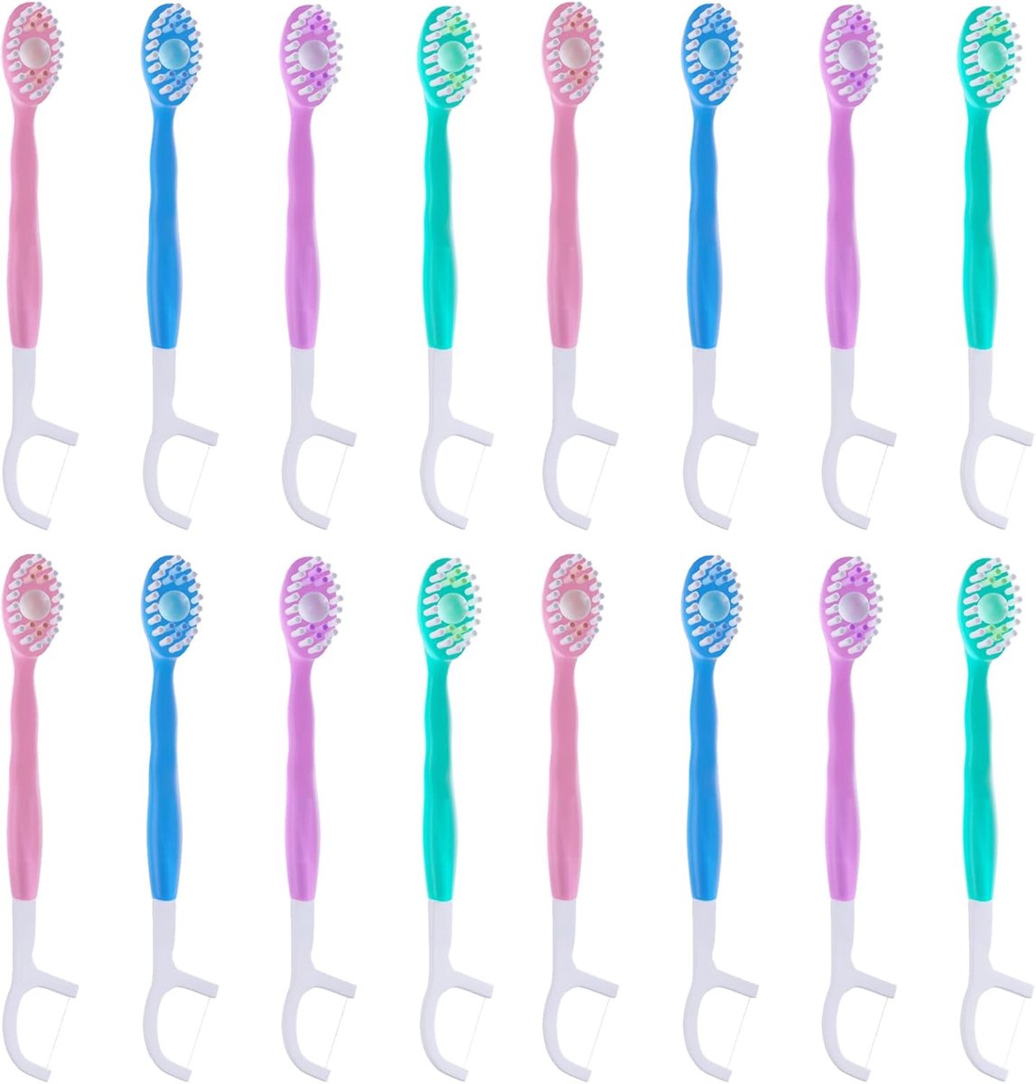 Mini tandenborstels 16 stuks - wegwerp - met geïntegreerde tandpasta - ideaal voor reizen - ShopVlot