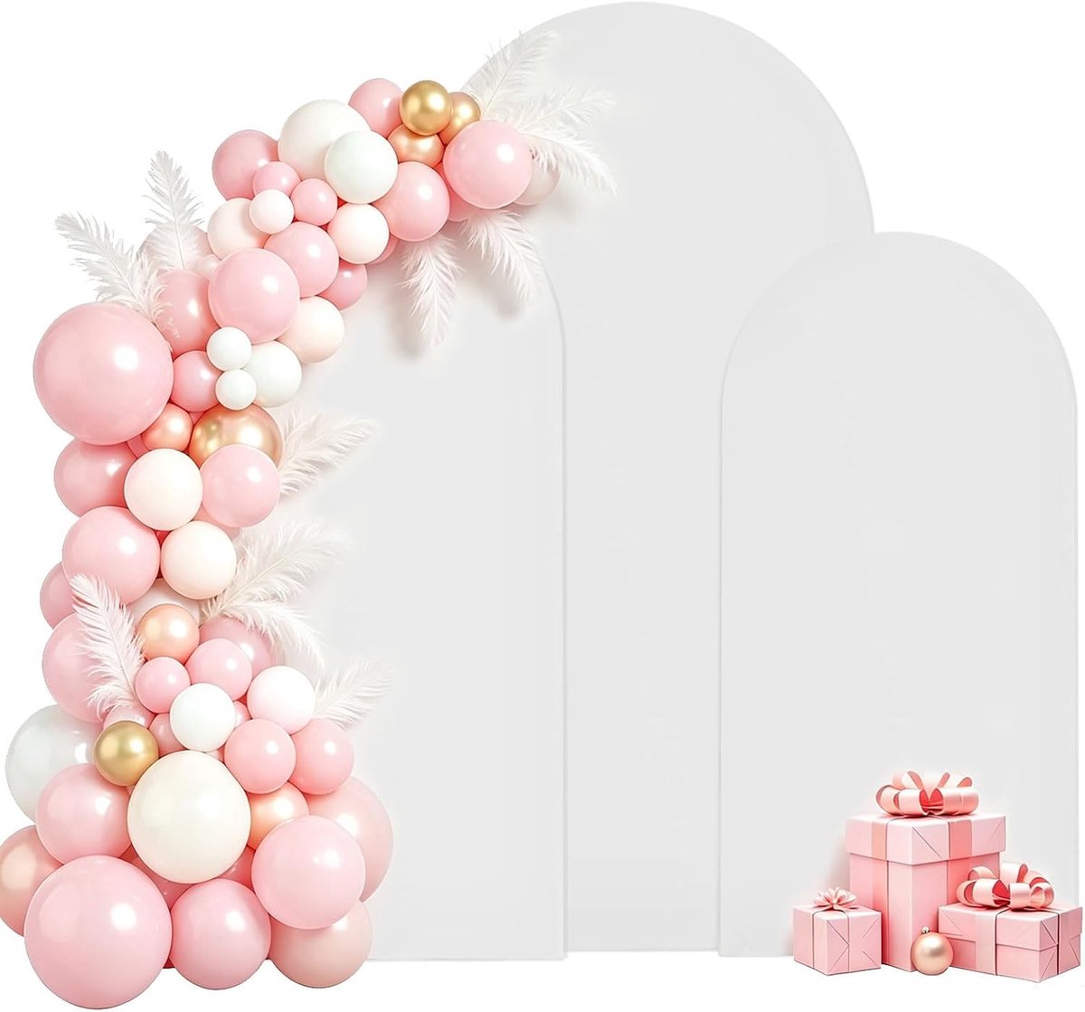Fotobehang trouwboog rond - 3 maten - dubbelzijdig design - perfect voor bruiloften - ShopVlot