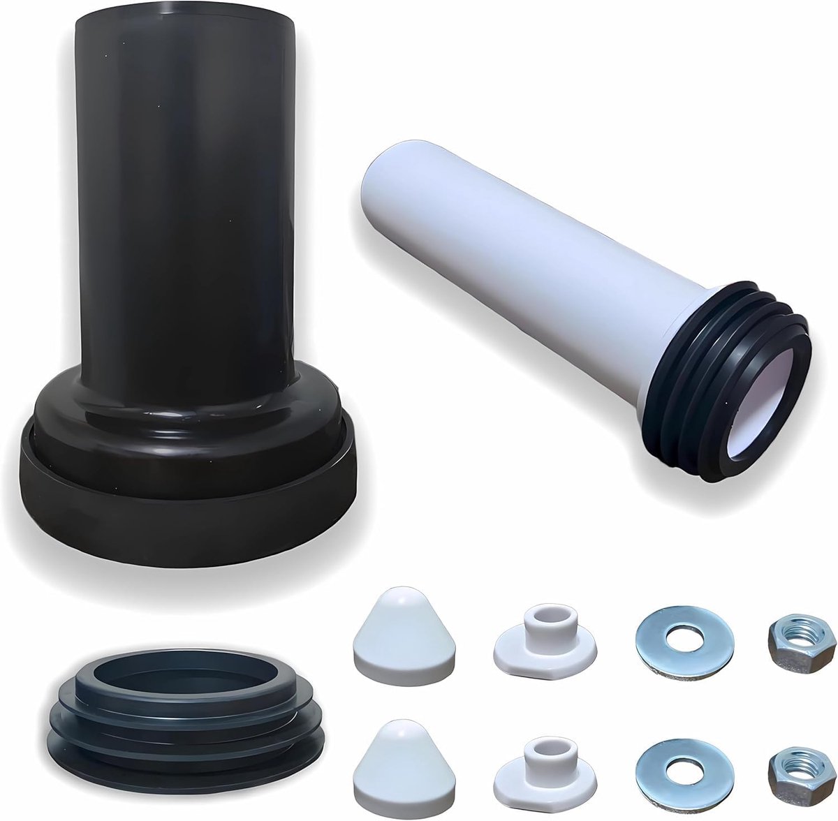 Wandwc-aansluitset voor hangtoilet - dubbele afdichting - inclusief montageaccessoires - eenvoudig te installeren - ShopVlot