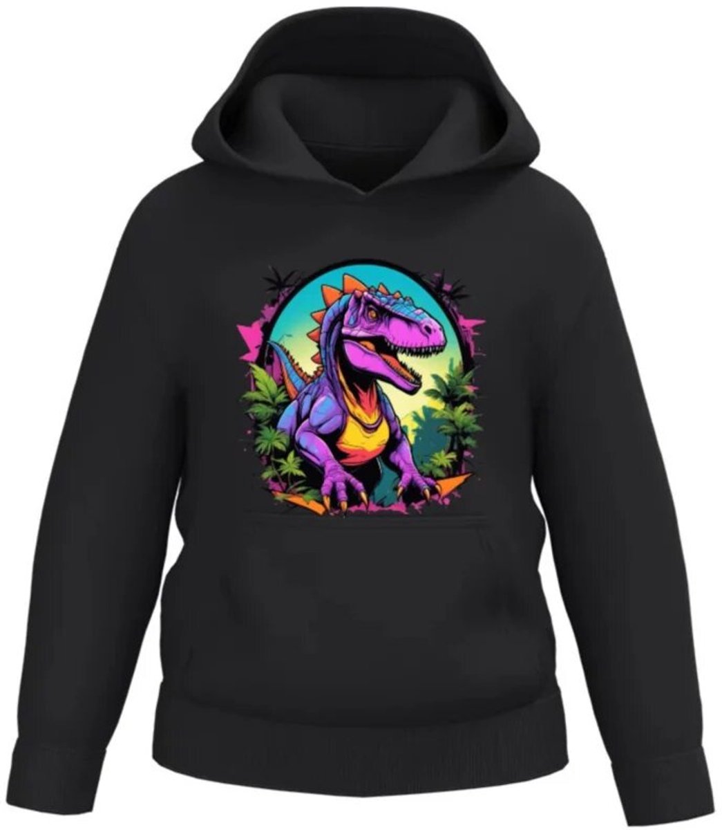 Hoodie met t-rex - Blauw - 158/164
