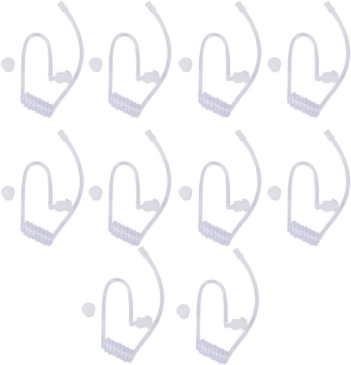 Vervangingsakoestische coil audio buis - 10-pack - medisch siliconen - optimaal geluid in lawaaierige omgevingen - ShopVlot