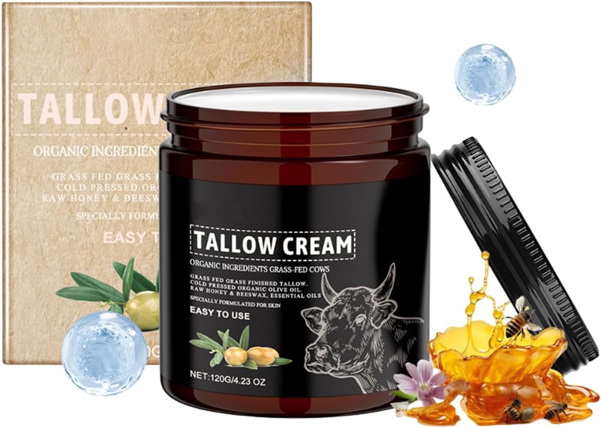 Rundertalg crème bio 120 g - biologische rundertalg - diep voedende huidverzorging - kalmeert en revitaliseert de huid - ShopVlot