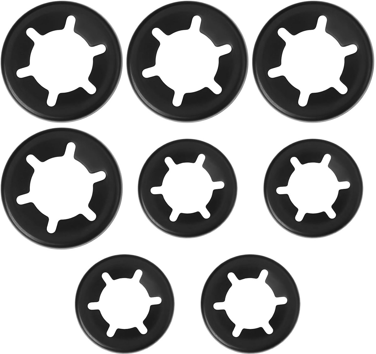 SnelShoppen - 8 stuks M8 en M10 Grasmaaier Wiel Bevestigingsringen 7.5x15mm 9.5x18.5mm Duurzame Metaal Drukclips voor Tuingereedschap