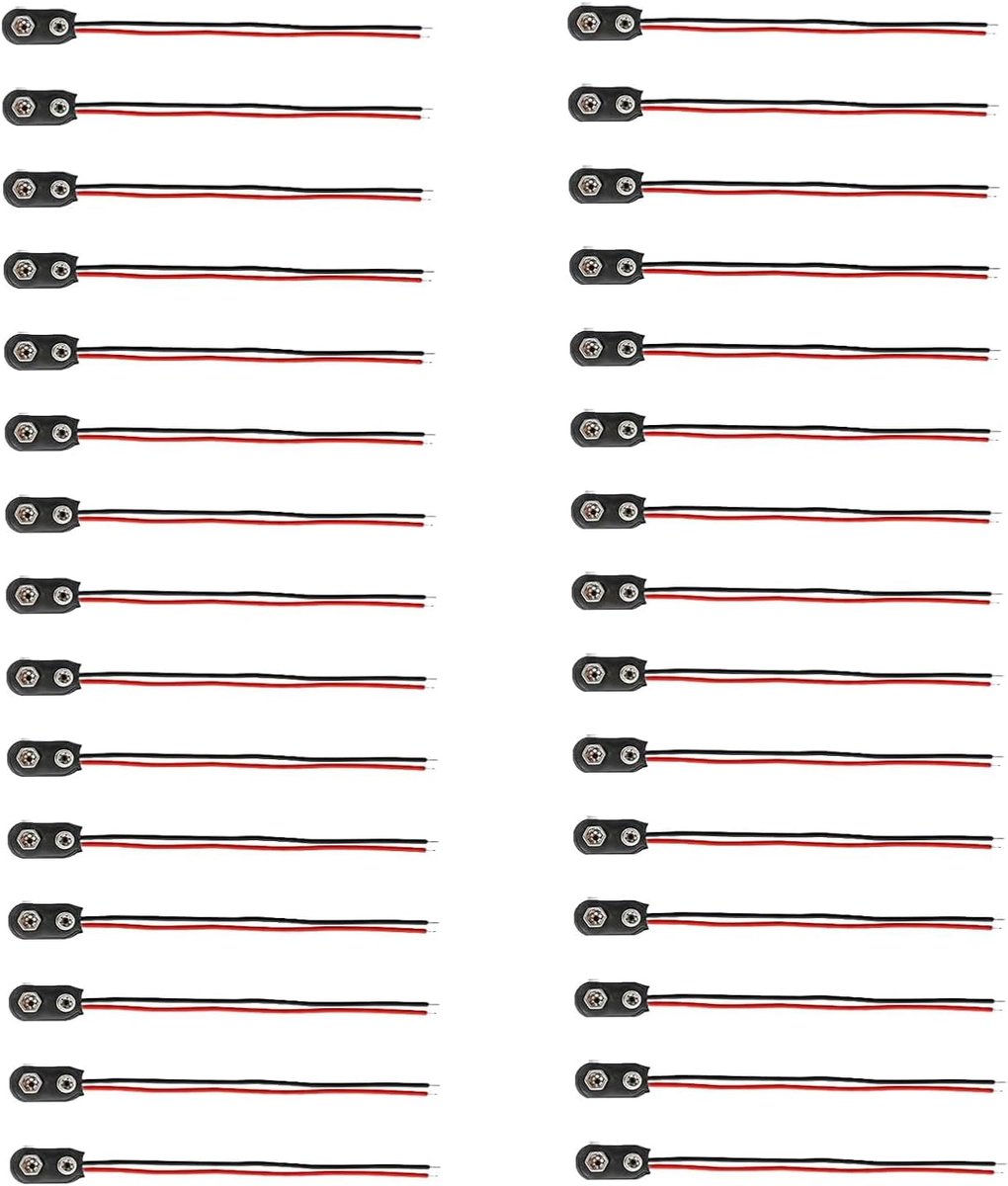 9V batterij socket I type - 30 stuks - hoge kwaliteit - ideaal voor DIY projecten - ShopVlot