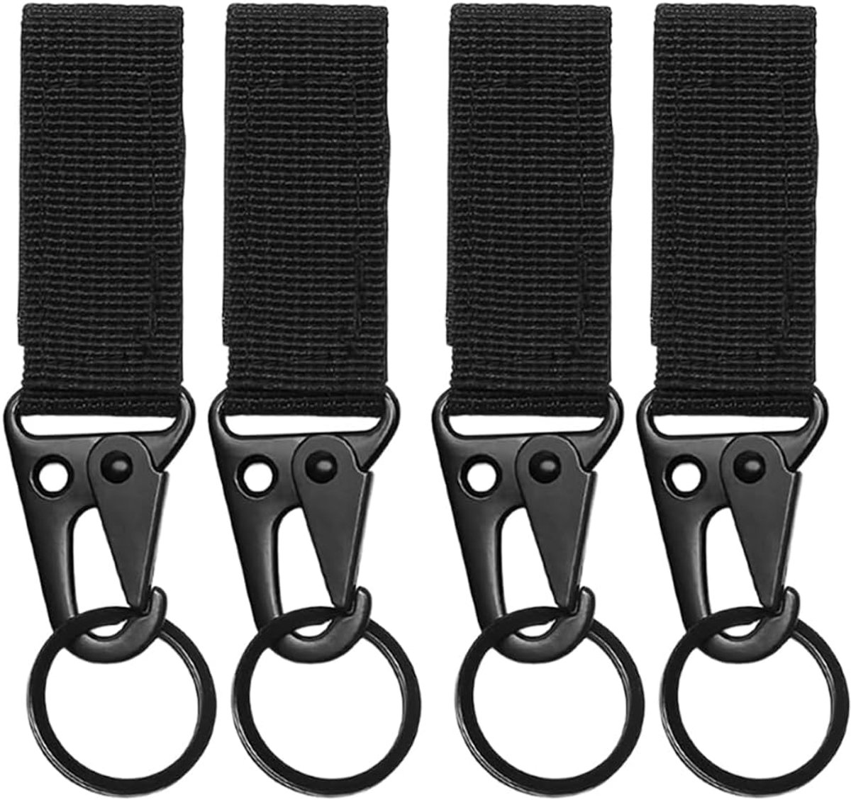 Sleutelhangers met karabijnhaak - zwart - verstelbare nylon band - ideaal voor outdooractiviteiten - ShopVlot