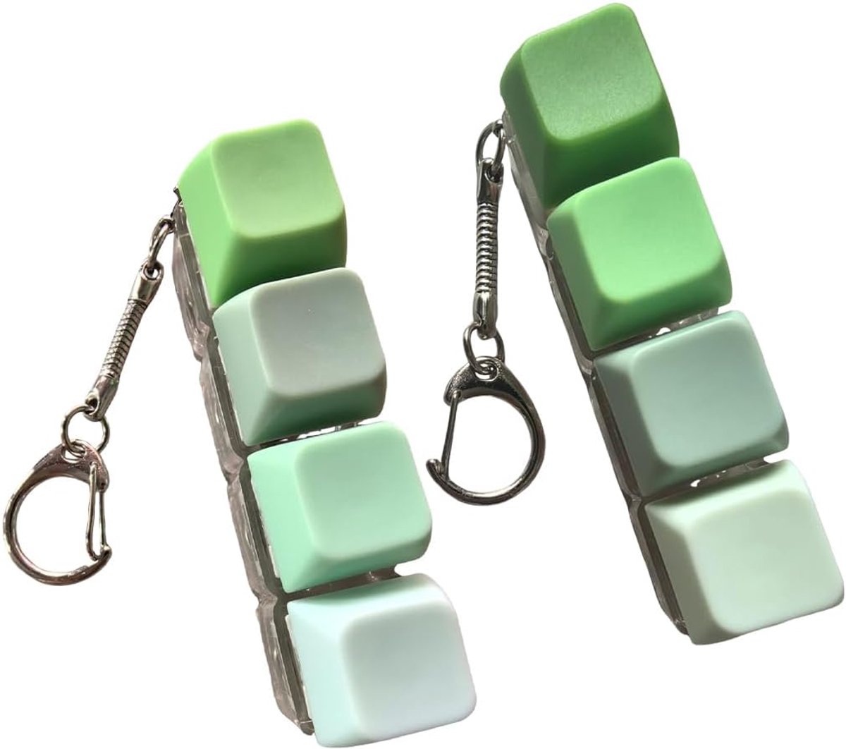 Fidgetspeelgoed toetsenbord 2 stuks - mechanische toetsen - anti-stress sleutelhanger - ideaal voor ontspanning - ShopVlot