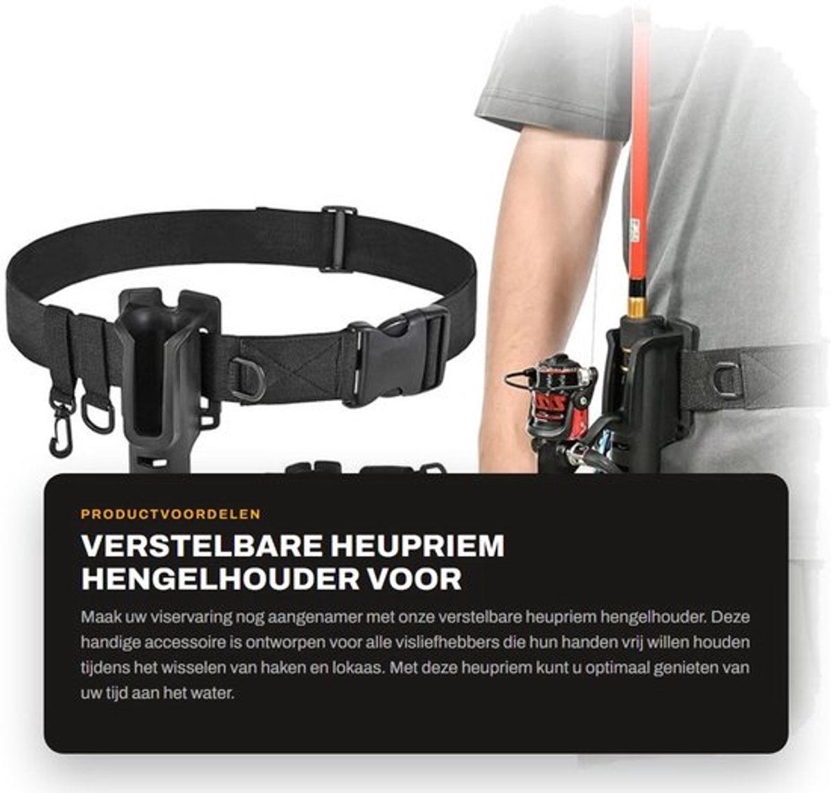 Hengelhouder Verstelbaar - Hengelsteun - Foudraal voor Hengels - Outdoor Vissen - Multi-functioneel - Comfortabele Tailleband - Hengeltas