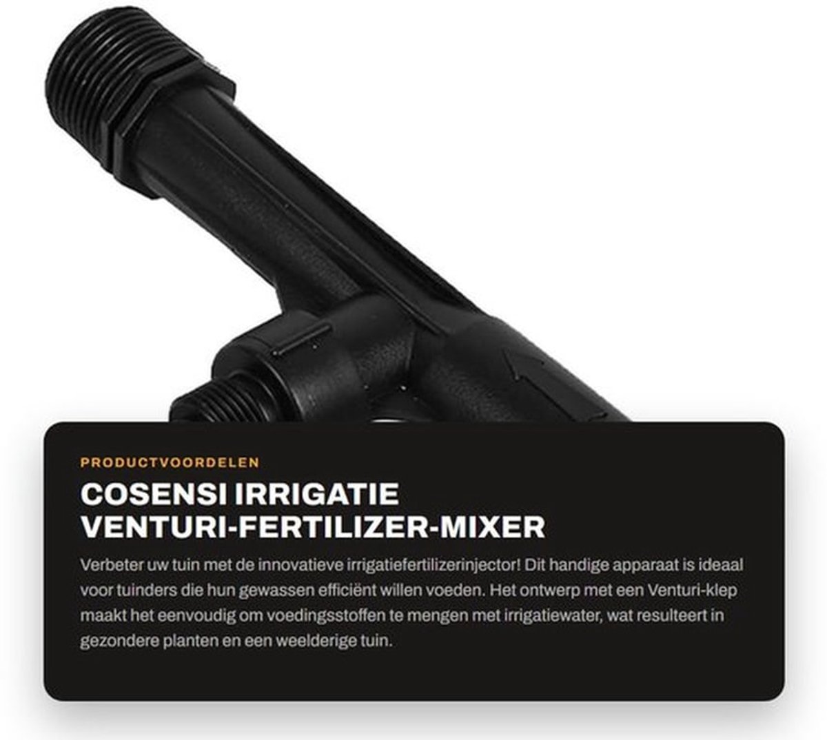 Meststofinjector Gloednieuw - Venturi Meststof Mixer - Irrigatie Tool - 1" BSP Inlaat/Outlet - POM Plastic - Afmetingen 19,5 x 9,3 x 3,25 cm - Meststofmenger