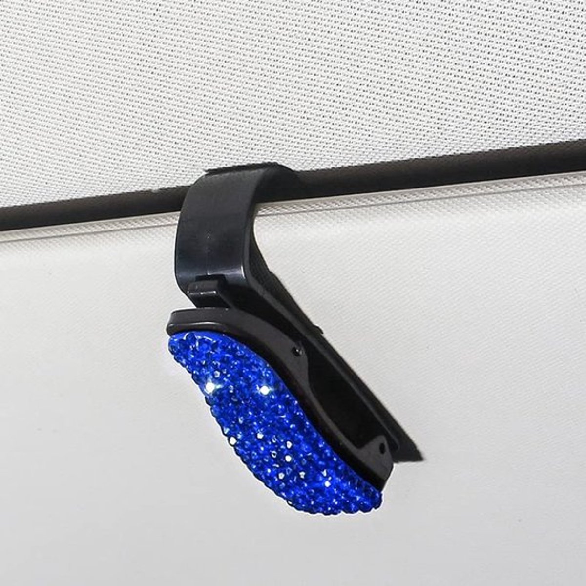 Set van 2 Auto Brillenhouders met Bling Kristal Blauw