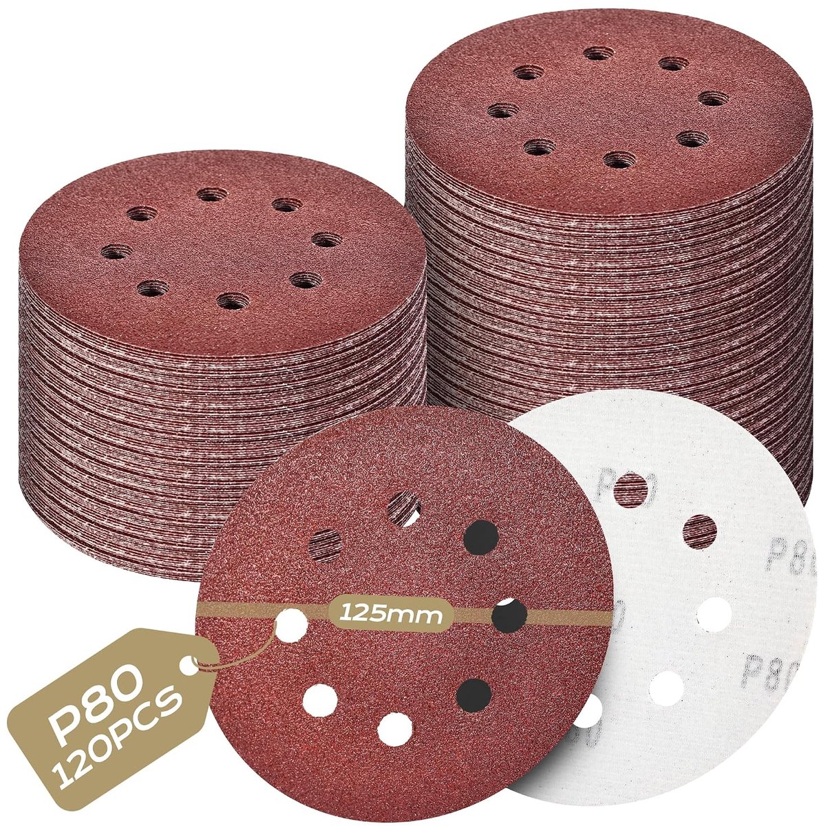 Schuurpapier 125mm - Klittenband - 8 gaten - Geschikt voor autoreparatie - ShopVlot