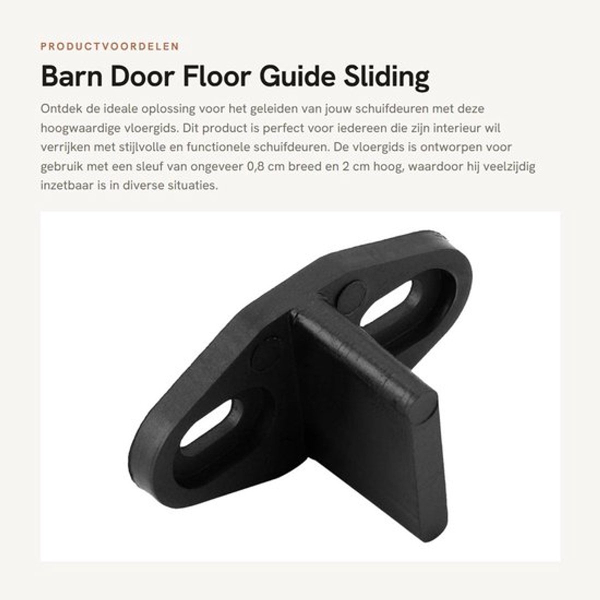 Deurgids Zwarte Kunststof - Ondersteuning - Installatieaccessoires - Geschikt voor Slede - Hoogte 2 cm - Gewicht 20 g - Deurschuif