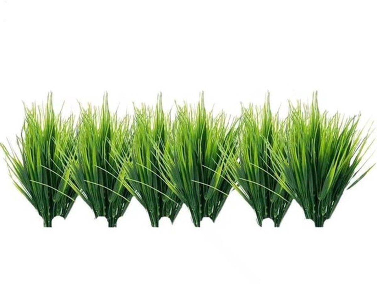 Kunstgras 12 Stuks - Kunstplanten - Decoratief - Voor Tuin/Balkon - Onderhoudsvrij - Kunststof 40 cm - Nepplanten