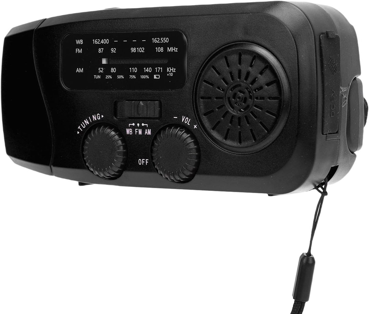 Emergency Weather Radio Solar Hand Crank Powered 2000MAH Battery, AM/FM/WB Receiver, Portable IPX3 -Radio for Camping - ShopVlot