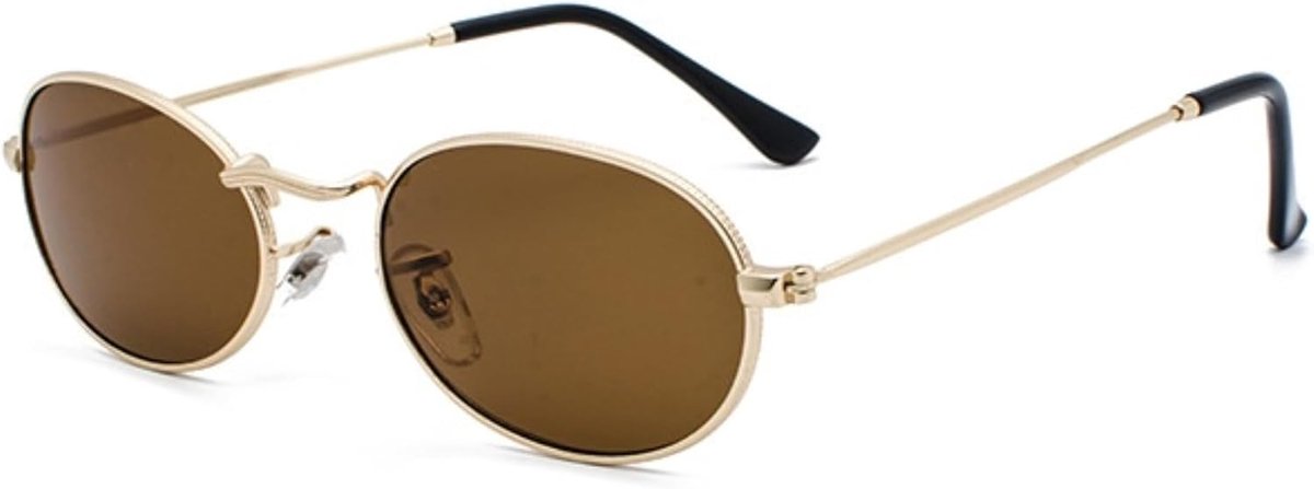 Fashionable oval sunglasses for men and women, lightweight metal frame - ShopVlot