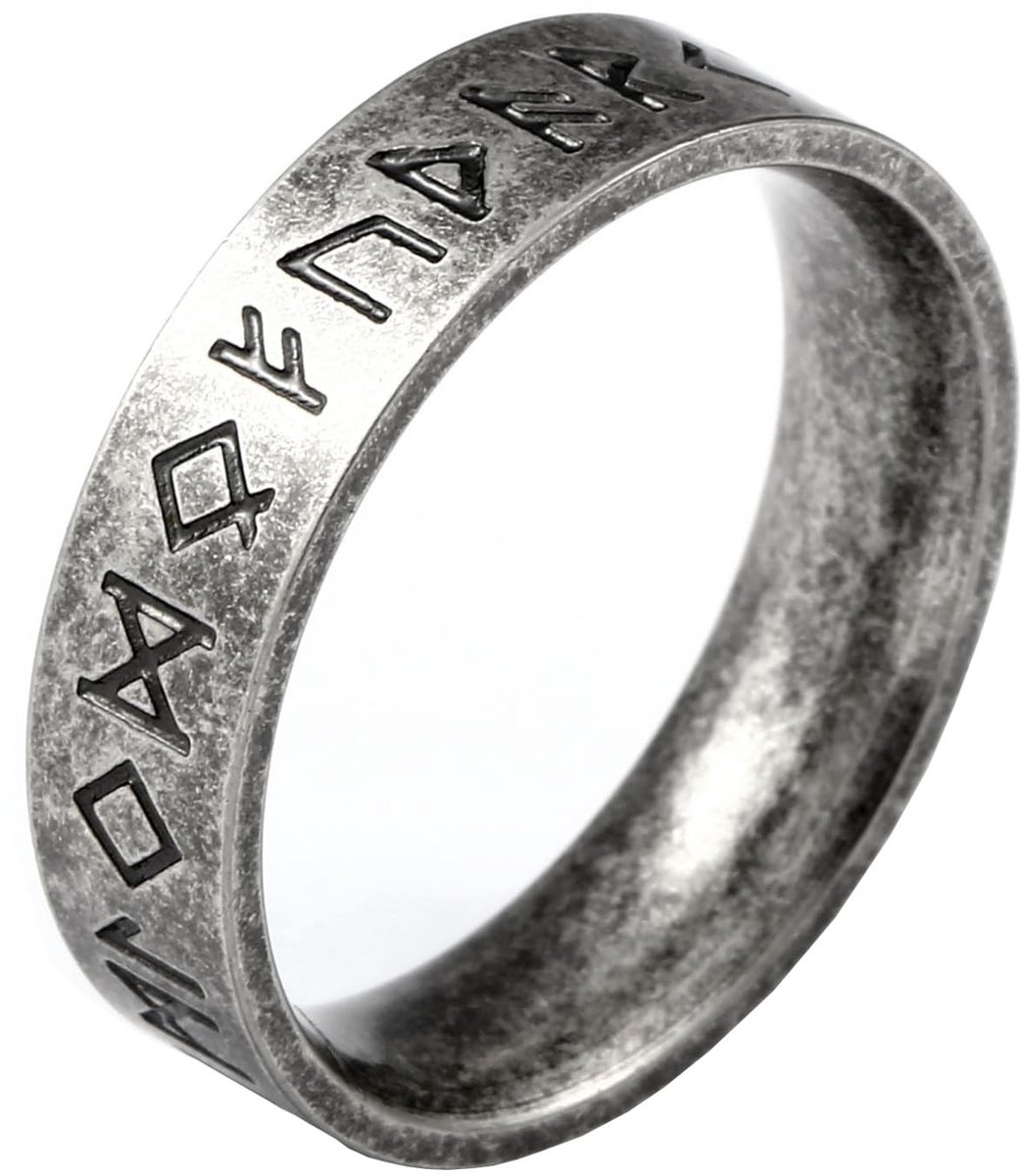 Solidchoice - Vikings Ring voor Heren van Roestvrij Staal met Scandinavische Runen